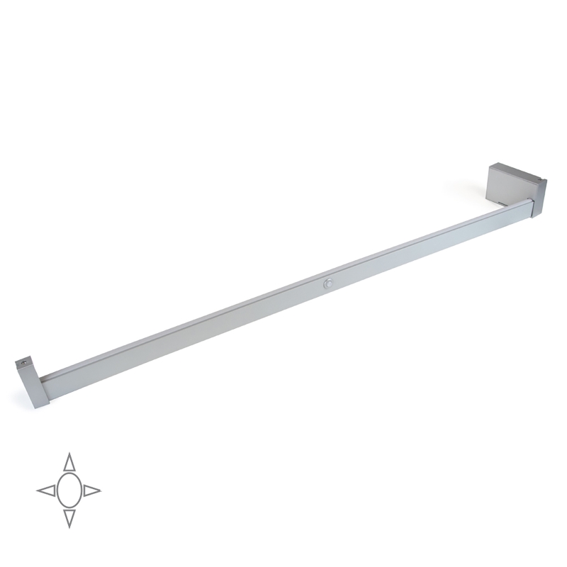 Emuca Barra appendiabili per armadi Castor con luce LED, batteria rimovibile e sensore di movimento, 1.158, Anodizzato opaco