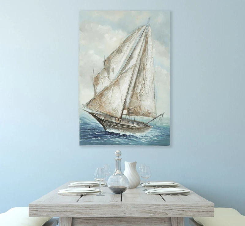 Dipinto Su Tela Barca A Vela -A-120X3.7X80