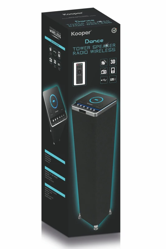 Kooper Dance Speaker Radio Torretta 120W Tessuro Nero