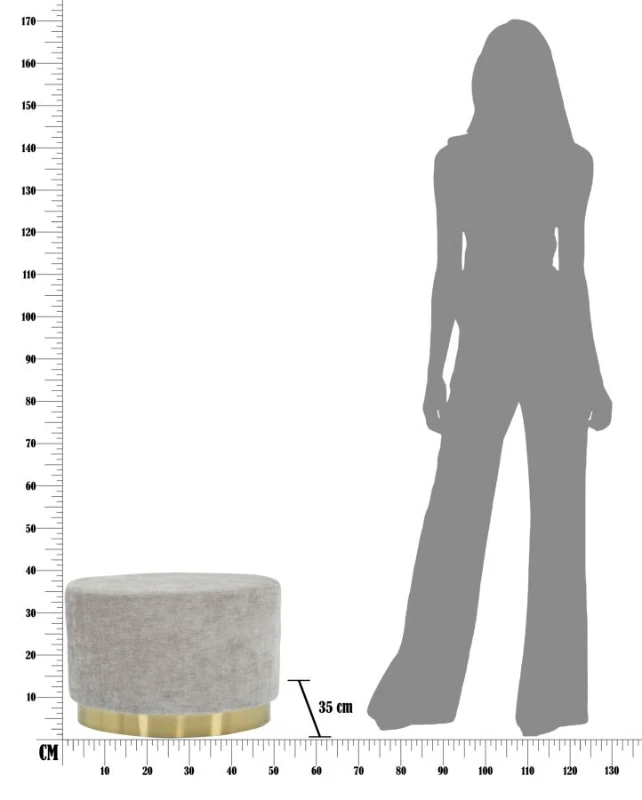 Puff Goldy Ovale Piccolo Grigio Cm 52X35X35