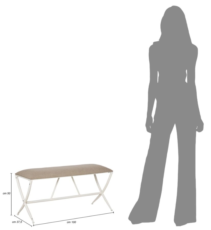 Panca Sarajevo In Ferro Cm 100X37.5X50