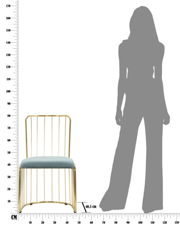 Sedia Cage Celeste Cm 47X56X82 Set 2 Pz (Altezza Seduta Cm 45)