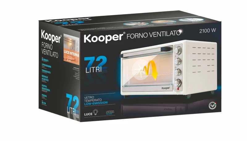 Kooper Forno 72 Lt Bianco 2100 W Ventilato Con Luce
