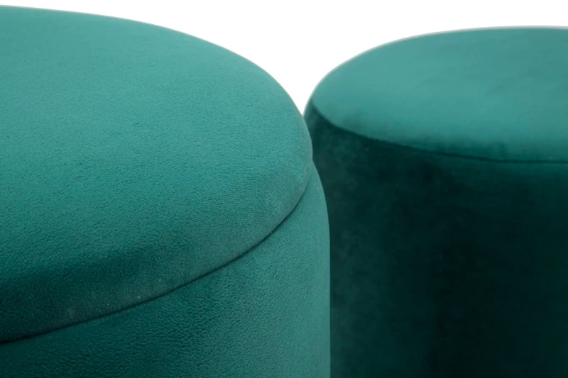 Puff Contenitore Lines Coppia Verde Cm Ø  35X42-30X32