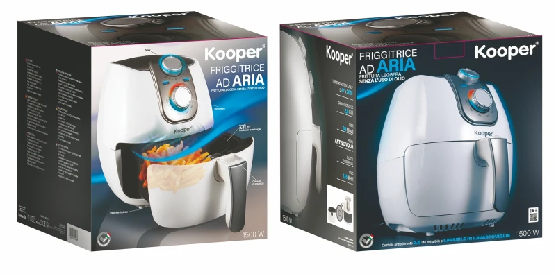 Kooper Friggitrice Aria 1500W Bianca E Silver Aryel