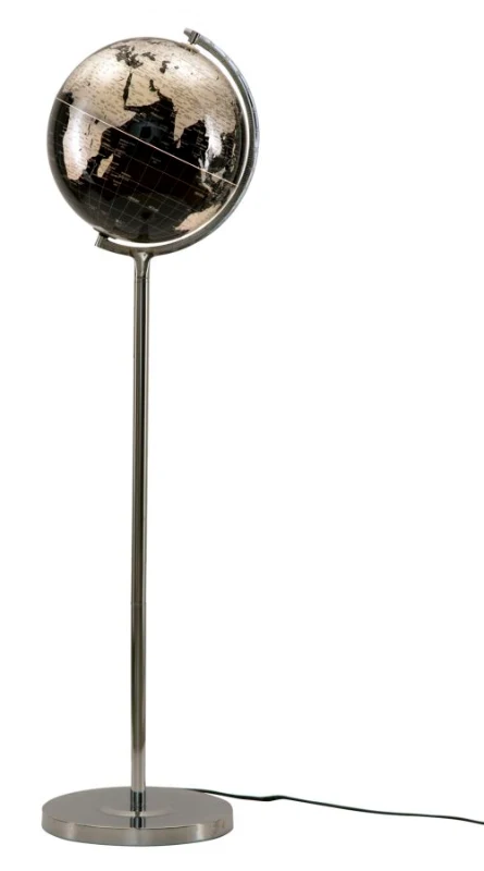 Mappamondo Lampada Da Terra Black Cm Ø40X130