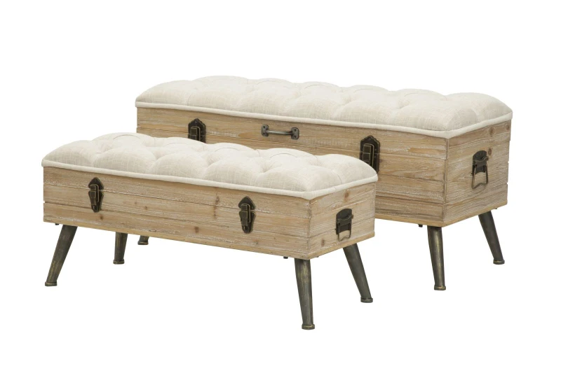 Puff Contenitore Tirana Coppia Cm 102X43.5X49.5 - 82X36X37