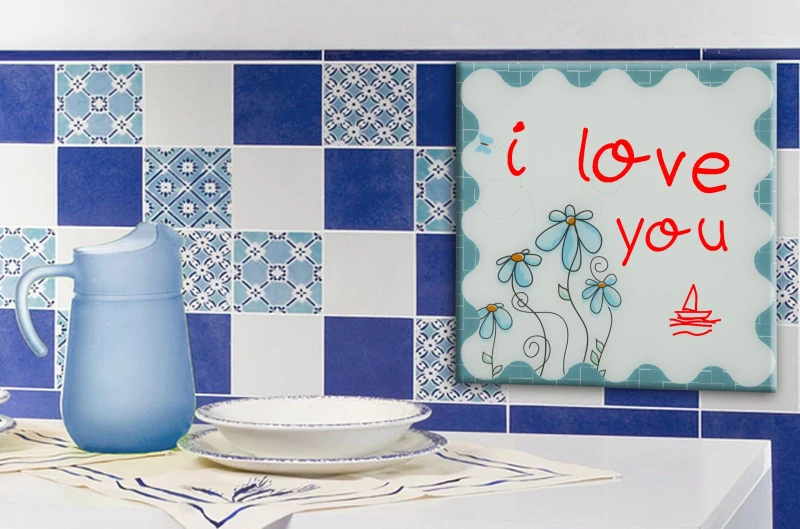 Lavagna In Vetro con Pennarello Flower Cm 50X1X50 