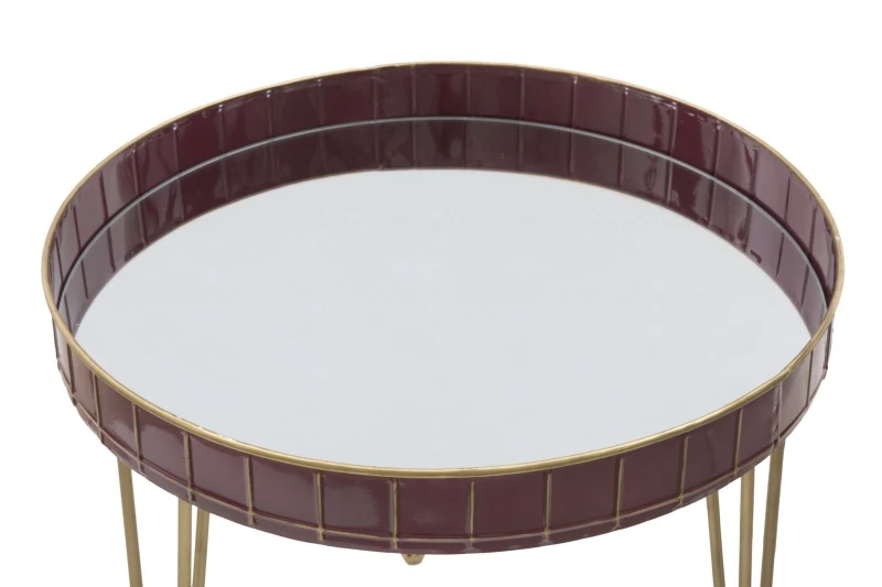 Tavolinetto Da Caffe' Glam Bordeaux Cm Ø 60X60