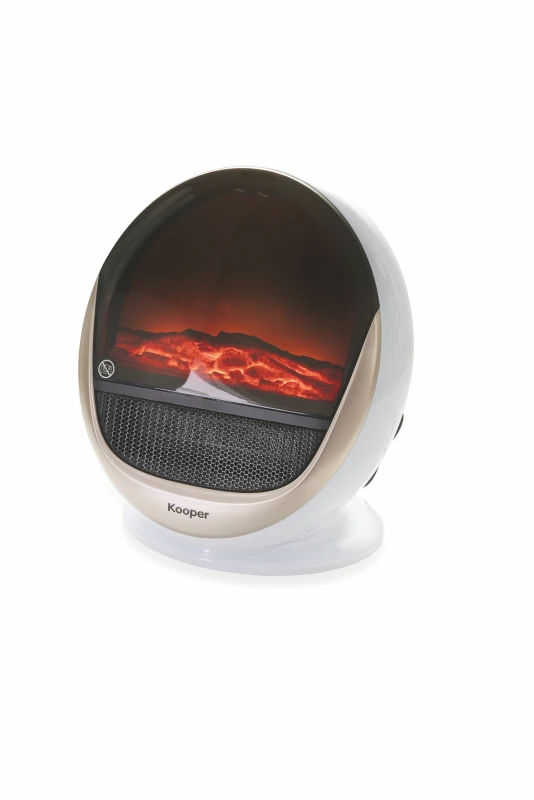 Kooper Termoventilatore Effetto Camino 1500 W Bianco E Or