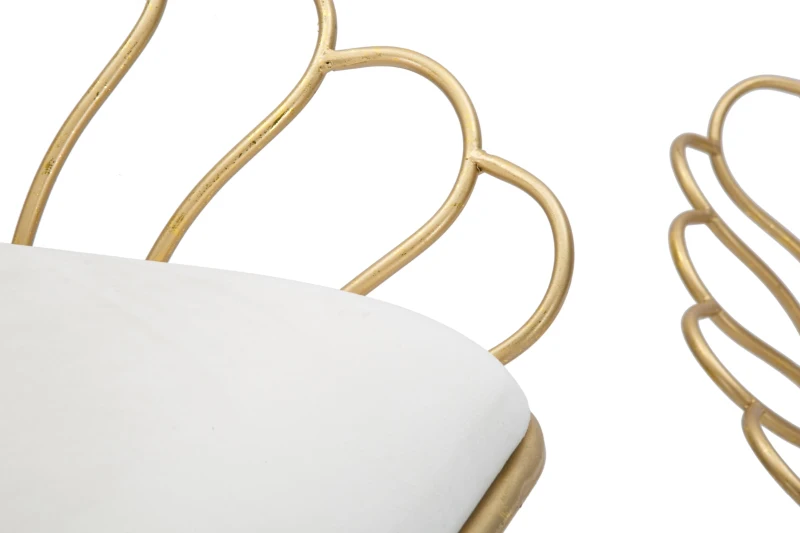 Sgabello Glam Flower Bianco Cm 57X52X94-56X48X72,50