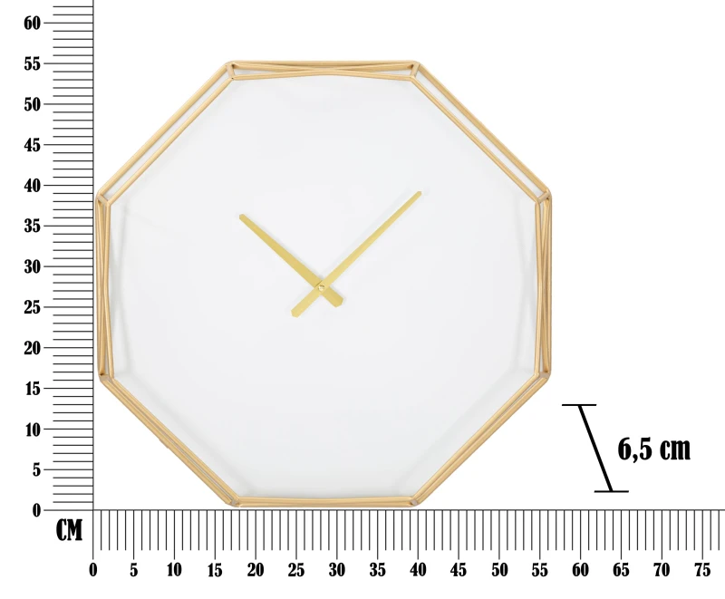 Orologio Da Muro Goldy Octagonal Cm 56X6,5X56
