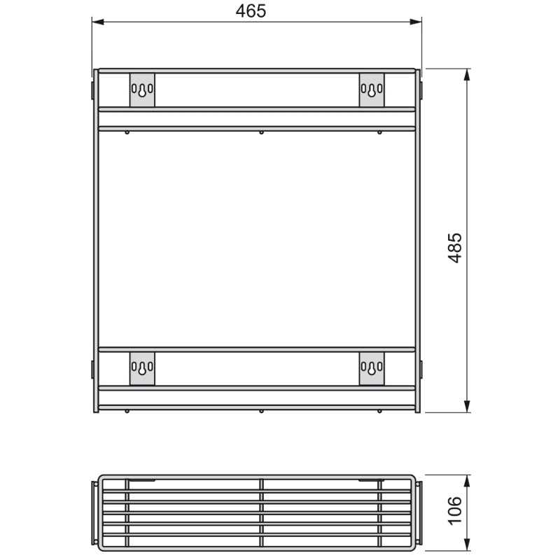 Emuca Portabottiglie estraibile Supra chiusura soft per base da cucina di larghezza 115 mm in acciaio cromato