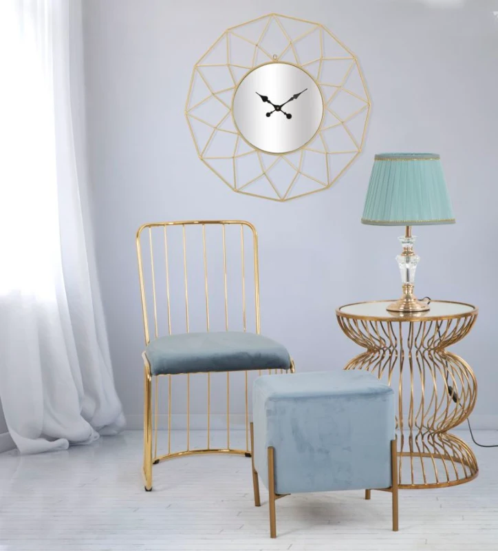 Sedia Cage Celeste Cm 47X56X82 Set 2 Pz (Altezza Seduta Cm 45)