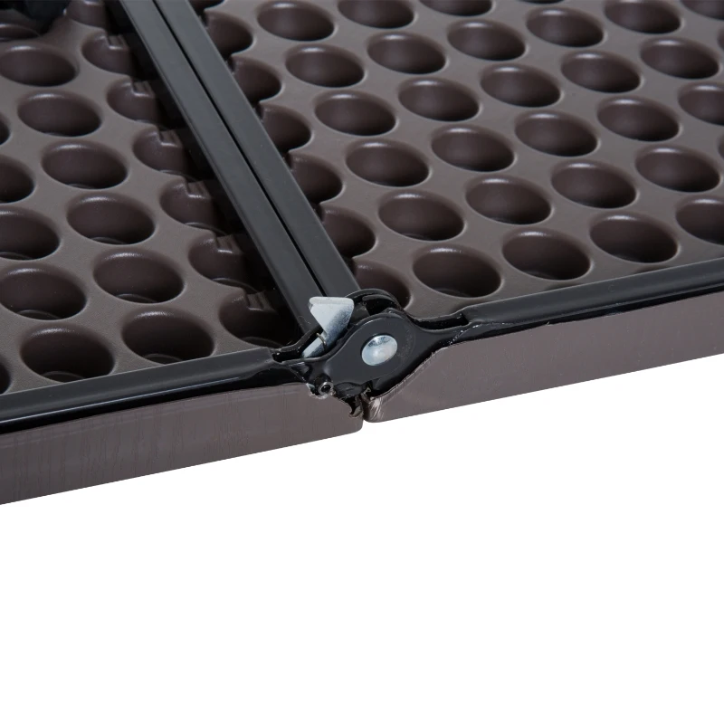 Outsunny Square Folding Picnic Table for Outdoor Events Garden Camping BBQ Party – Brown (86 x 86 x 71.5cm)