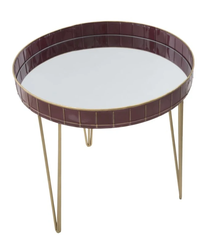 Tavolinetto Da Caffe' Glam Bordeaux Cm Ø 60X60