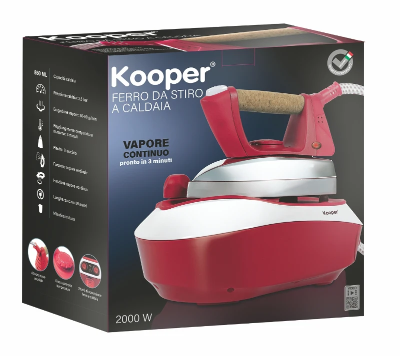 Kooper Ferro Stiro C/Caldaia 2000W 850Ml Ross0