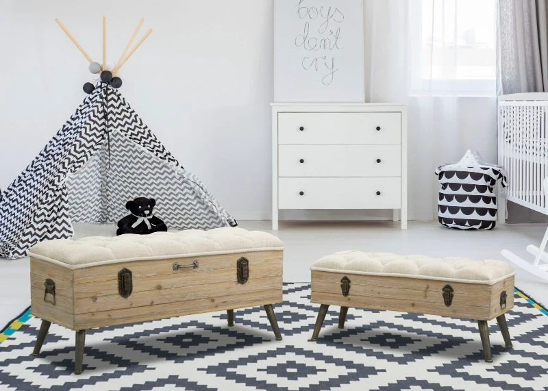 Puff Contenitore Tirana Coppia Cm 102X43.5X49.5 - 82X36X37