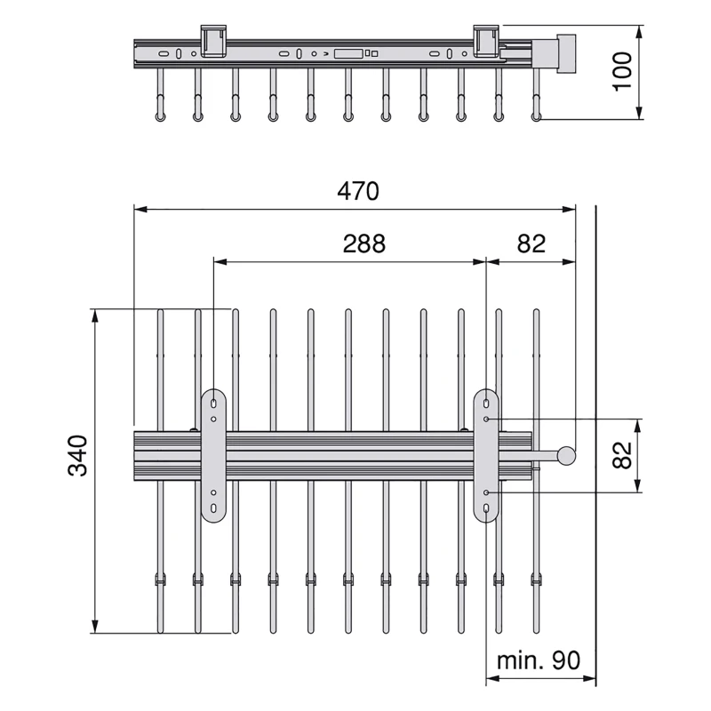 Emuca Porta pantaloni estraibile Self