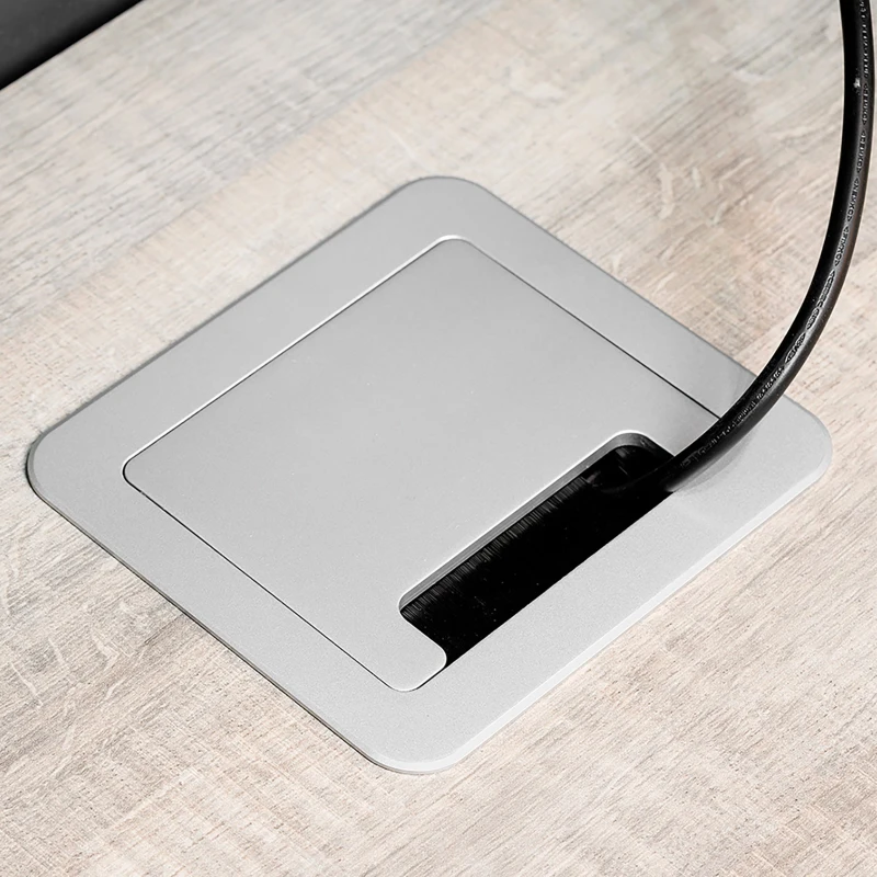 Emuca Multipresa Atom 14 per scrivania, EU, Verniciato alluminio, Acciaio e Tecnoplastica e Alluminio