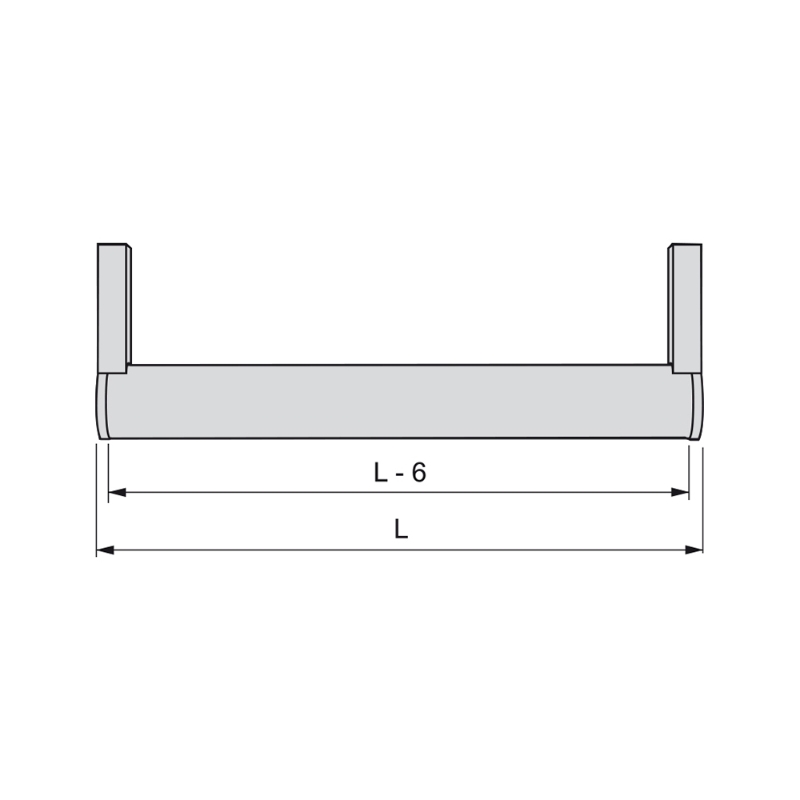 Emuca Kit di 2 tubi di alluminio D. 28 x 950 mm e reggitubi Keeper per armadio, finitura colore grigio