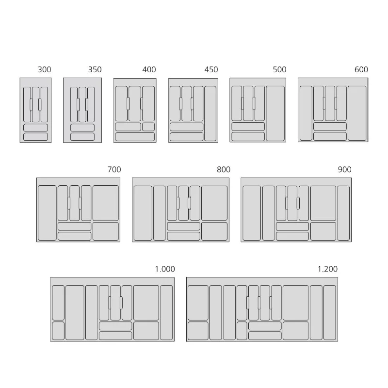 Emuca Portaposate Optima Vertex/Concept 500mm (Spalle 16mm), 1.000, Plastica grigio antracite, Tecnoplastica