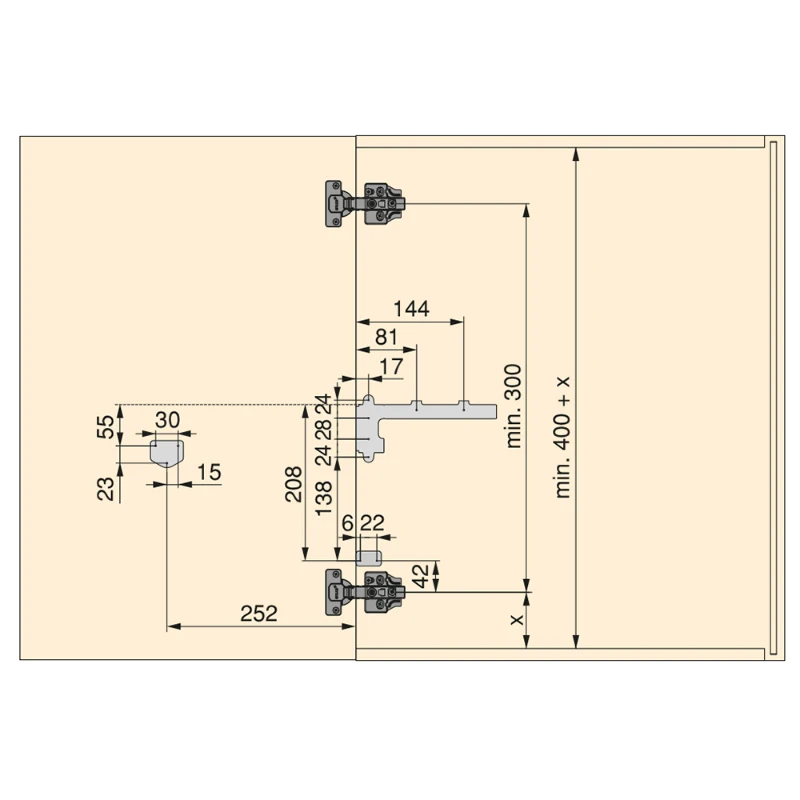 Emuca Contenitore per riciclaggio Recycle per il fissaggio sull’anta con un secchio da 15L