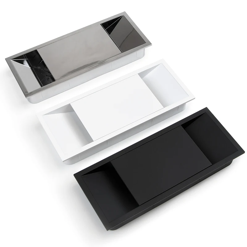 Emuca Passacavi da tavolo, rettangolare, 152 x 61 mm, da incasso, Plastica, Nero, 5 u.