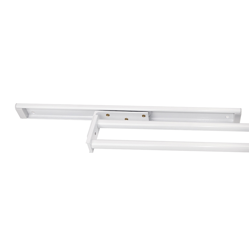 Emuca Porta asciugamani estraibile, 2 bracci, 440 mm, Alluminio, Bianco