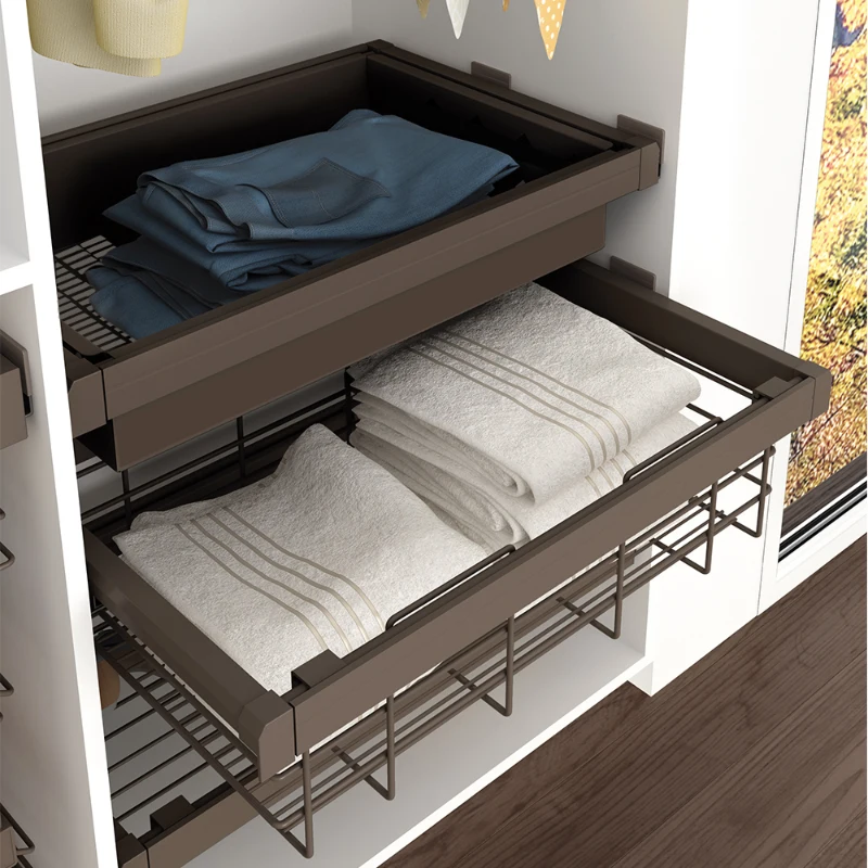 Emuca Kit di guide e cassetto metallico Moka per vano 800 mm in finitura verniciata moka