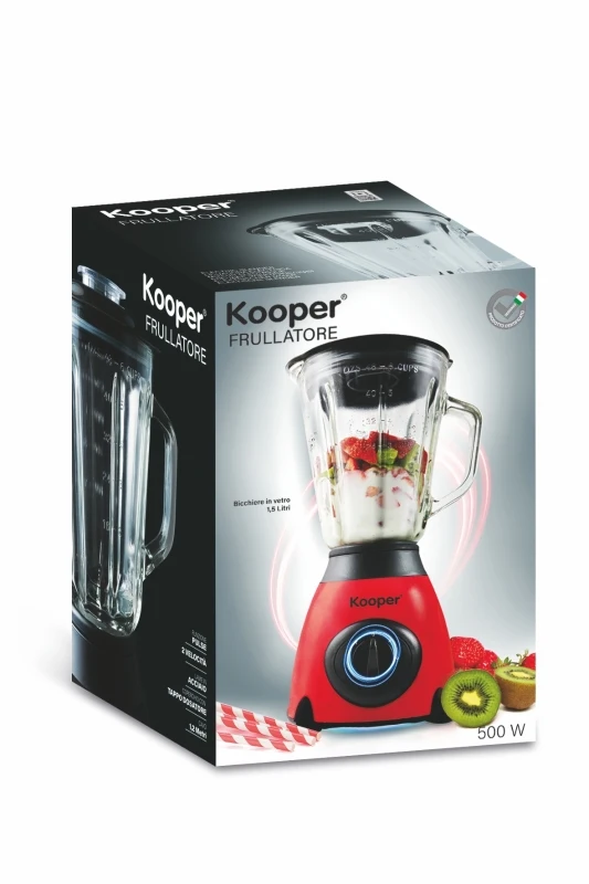 Kooper Frullatore Rosso 500 W Caraffa 1,5 Lt