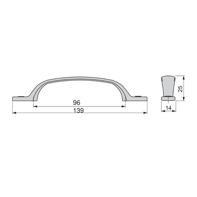 Emuca Maniglia per mobile Nairobi in zama finitura bronzo con interasse 96 mm