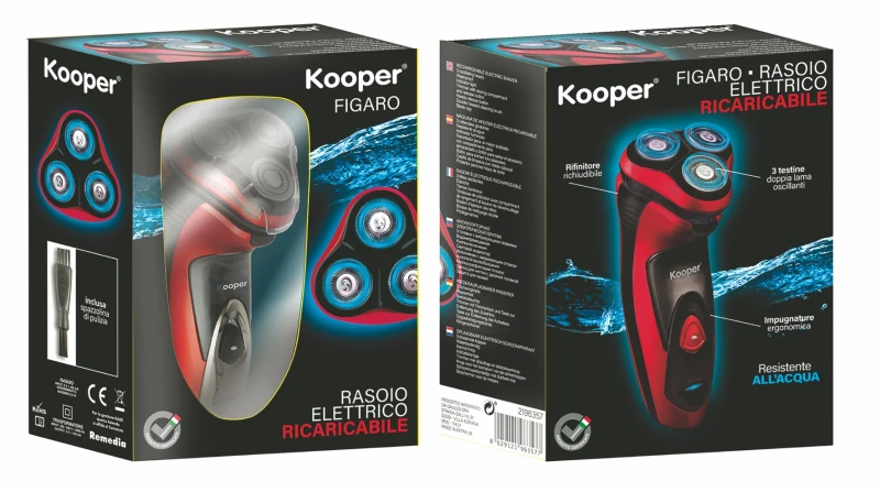 Kooper Rasoio Uomo  3 Testine Oscillanti Rosso