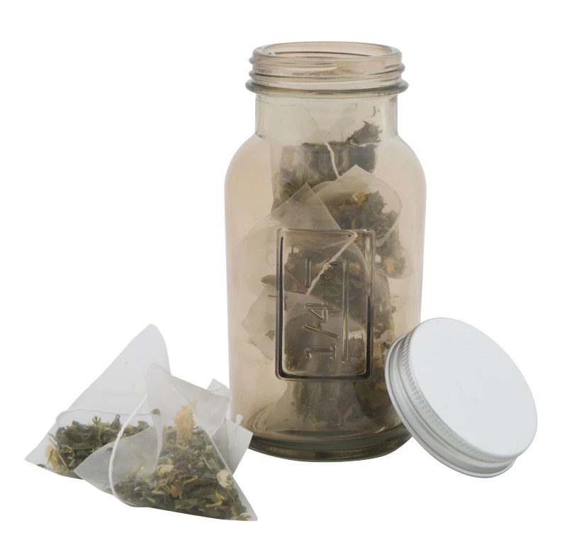 Barattolo Tall con Coperchio Vetro Riciclato Fumo Cm Ø 6.5X13.5(Made In Spain)