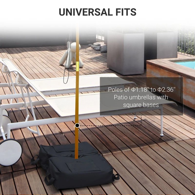 Outsunny 2 Pieces Umbrella Base Weight Bag Sand Bag Fits Most Umbrella w/ Scoop