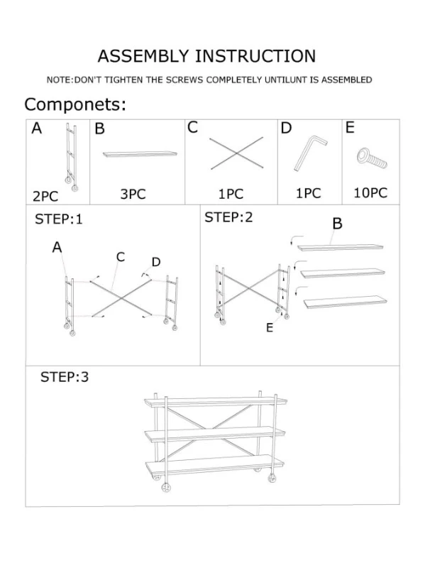 Mobile con Ripiani Industry Cm 140X48X91 