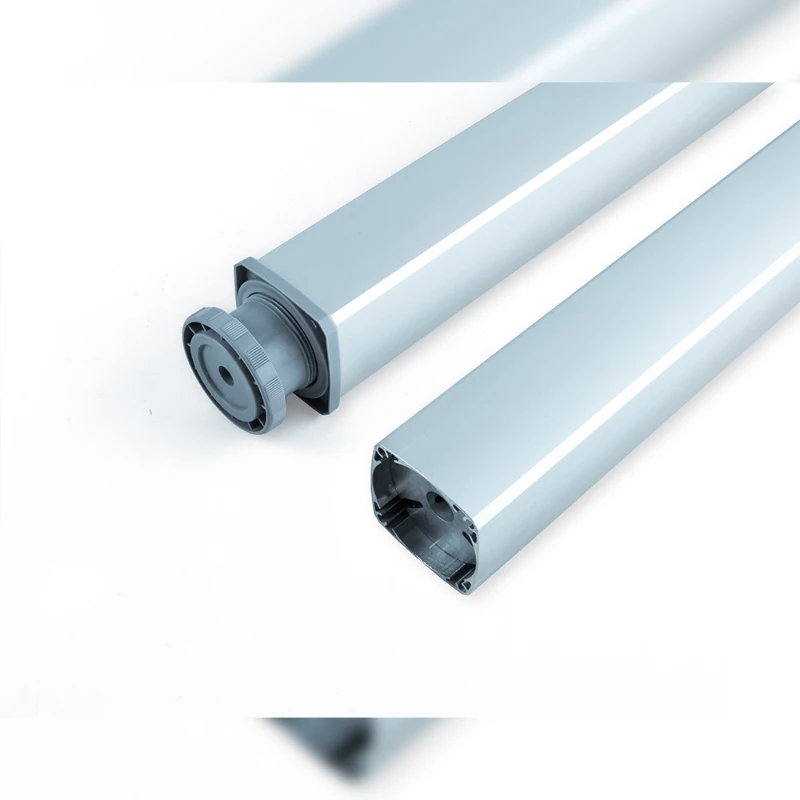 Emuca Gamba da tavolo regolabile Fitwid quadrata 710 mm in alluminio anotizzato opaco