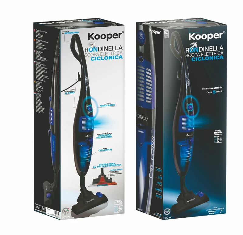Kooper Rondinella Scopa Elettrica 600W Nero/Blue