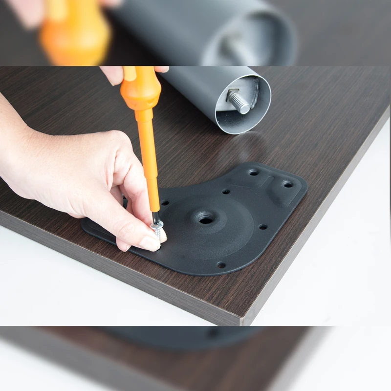 Emuca Gamba per tavolo regolabile D. 80 x 710 mm di acciaio cromato
