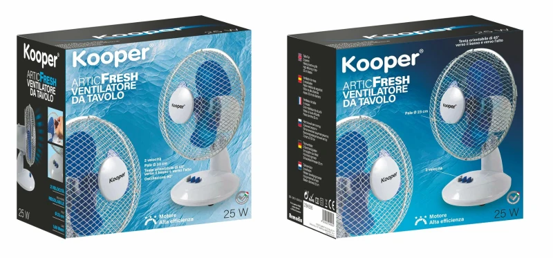 Kooper Ventilatore Da Tavolo 25 W Cm 23 Bianco Con Lame A