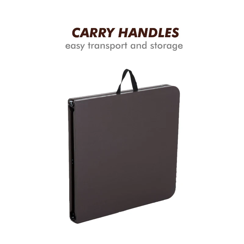 Outsunny 4ft Height Adjustable Folding Picnic Trestle Table for Outdoor Events Garden Camping BBQ Party – Brown (122 x 61cm)