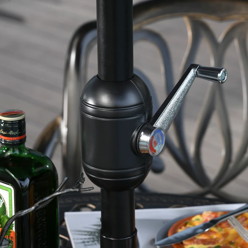 Outsunny Sombrilla de Aluminio 200x300x240 cm Parasol Rectangular de Jardín Inclinable con Manivela y Poste Desmontable para Terraza Piscina Patio Exterior Gris