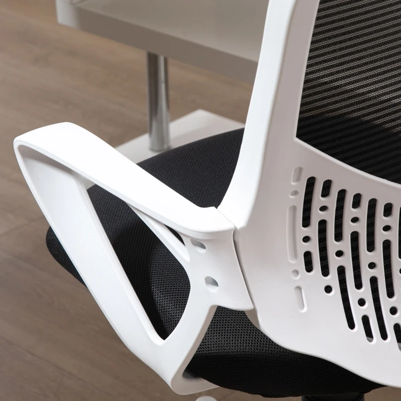 Vinsetto Silla de Oficina Giratoria 360° Silla Escritorio Ergonómica con Altura Ajustable Reposabrazos Soporte Lumbar y Respaldo de Malla Transpirable 65x65x93-103 cm Negro