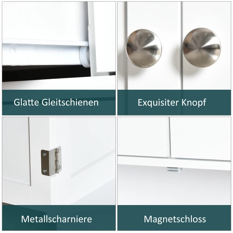 HOMCOM Keukenkast dressoir met 2 schuiflades dressoir opbergkast MDF wit