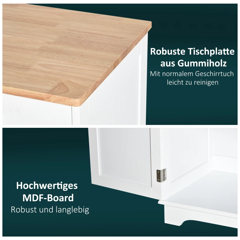 HOMCOM Keukenkast dressoir met 2 schuiflades dressoir opbergkast MDF wit