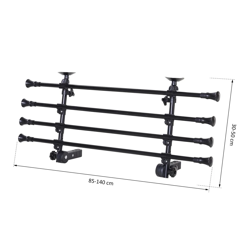 PawHut beschermrooster hondenrek voor in de auto bagagerek scheidingsrek verstelbaar zwart