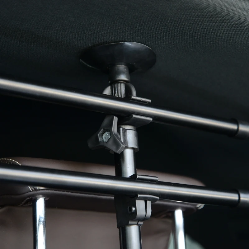 PawHut beschermrooster hondenrek voor in de auto bagagerek scheidingsrek verstelbaar zwart