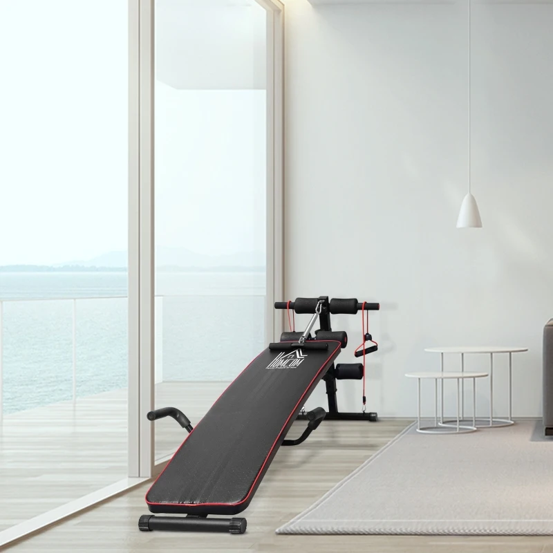 HOMCOM sit up buiktrainer trainingsbank fitnessbank in hoogte verstelbaar