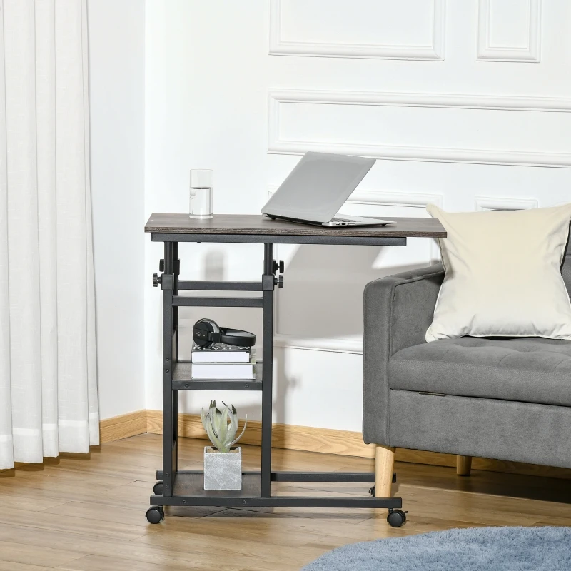 HOMCOM bijzettafel salontafel met wielen(m-4)