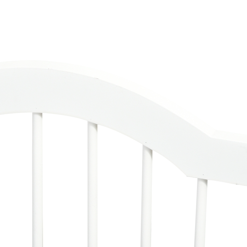 PawHut hondenhek veiligheidshek hondenrek 3-delig met twee steunpoten stabiel opklapbaar traphekje hondenhek wit 154,5x29,5x61 cm